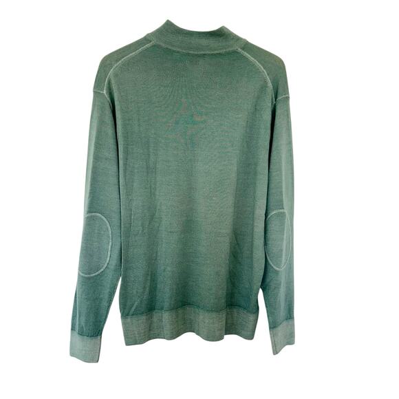 Reserve Patrick James Green Merino Wool Quarter Zip Sweater Sz XL - Picture 3 of 3